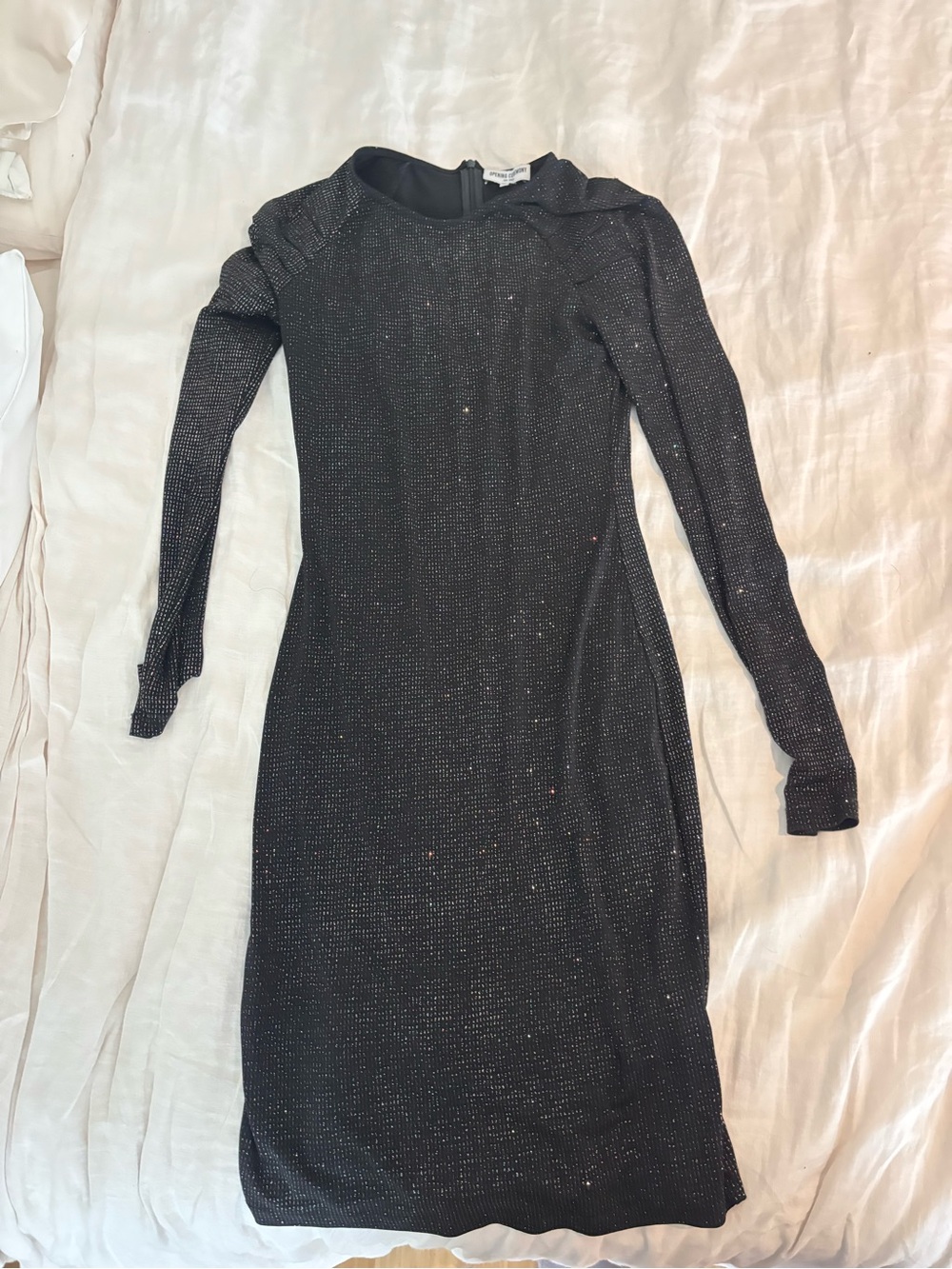 Opening Ceremony Long Sleeve Black Sparkle Dress
